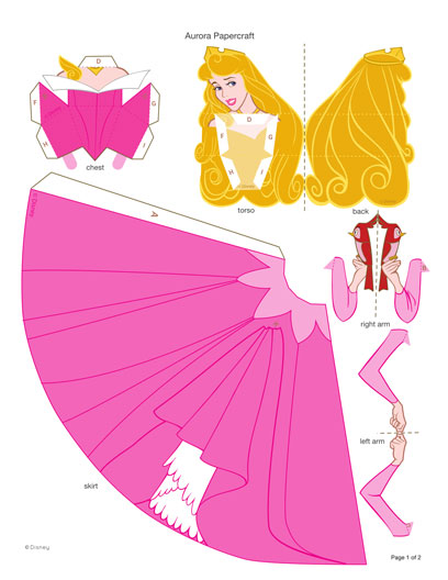 Объемные куклы из бумаги: принцесса Ариэль